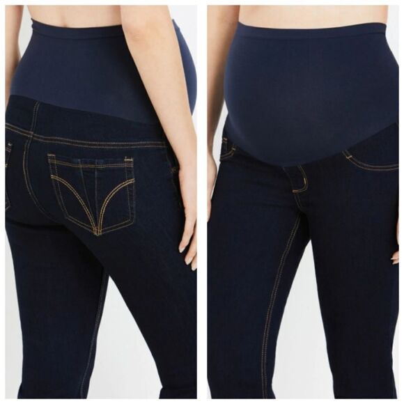 Indigeo Blue Secret Fit Belly Super Stretch Skinny Maternity Jeans - Picture 3 of 16